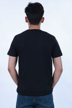 MoonOne Supima Cotton T-Shirt Black - Back Pose | Relaxed Fit