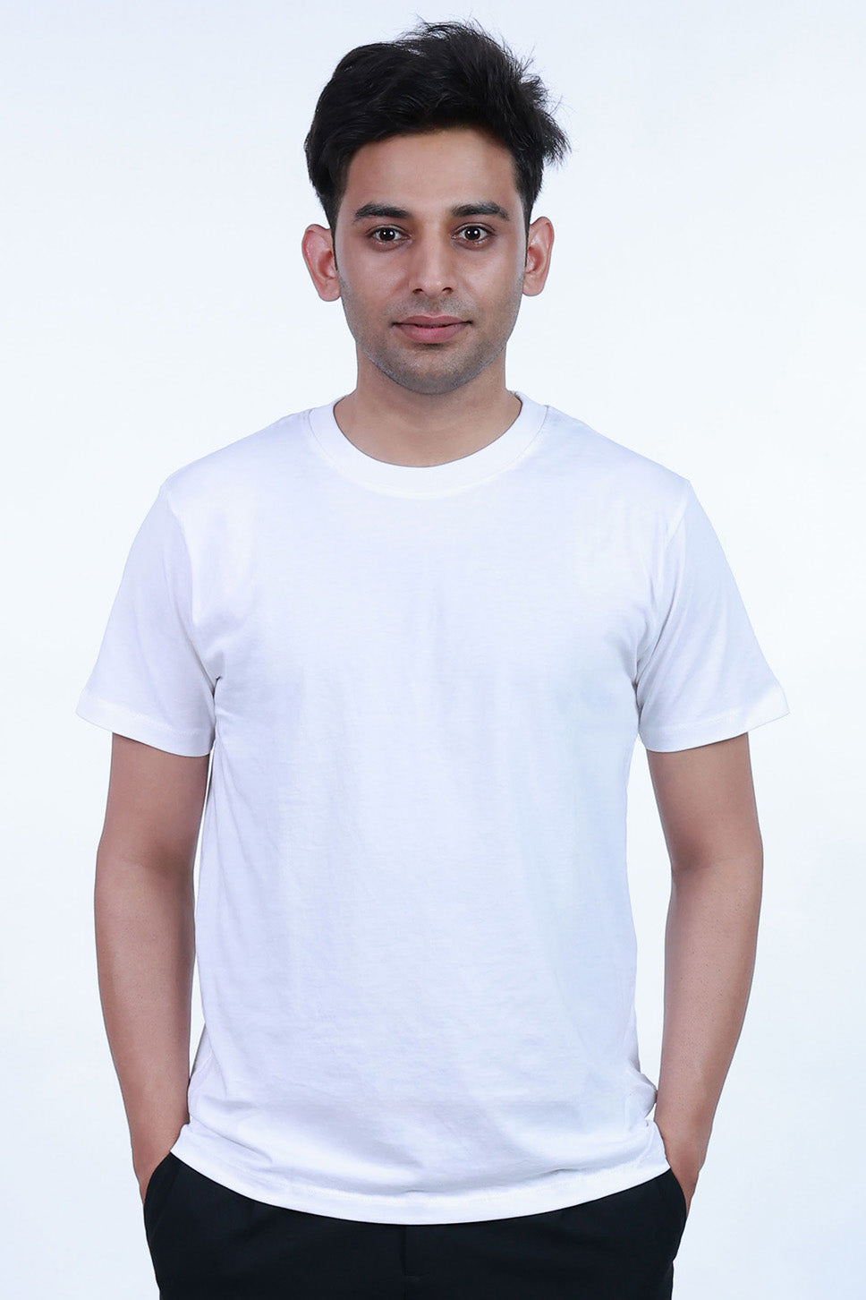 MoonOne Supima Cotton T-Shirt White - Front Pose | 100% Supima Cotton