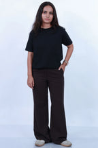 MoonOne Supima Cotton T-Shirt Black - Front Pose | Minimal Fashion India