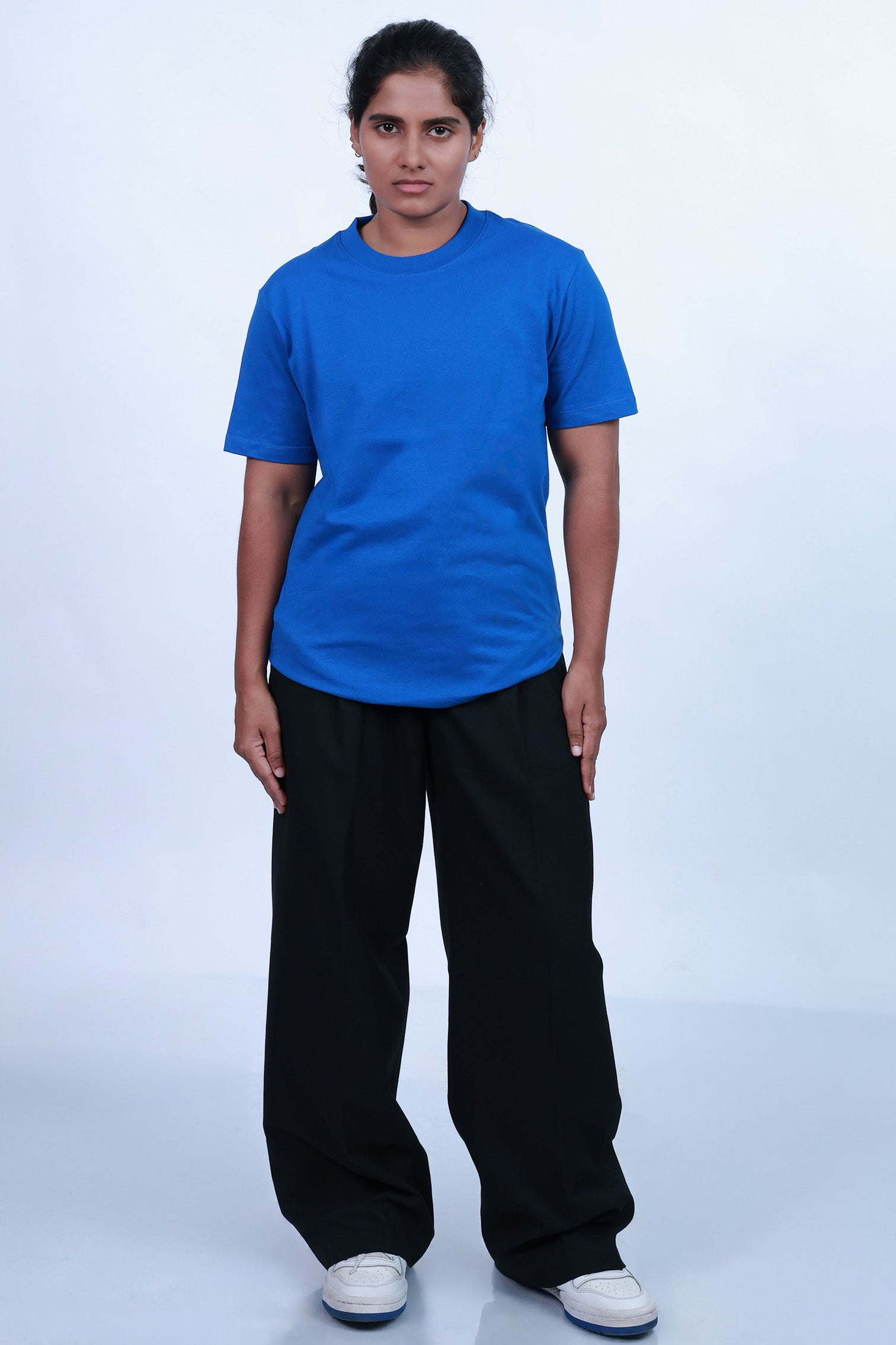MoonOne Regular Fit T-Shirt Blue - Front View | Women's Regular Fit Tee India