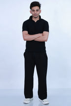 MoonOne Relaxed Fit Jogger Black - Men's Women's Cotton Jogger Pants India
