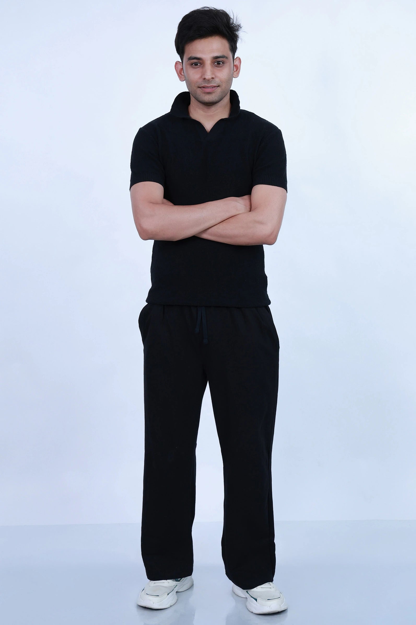 MoonOne Relaxed Fit Jogger Black - Men's Women's Cotton Jogger Pants India
