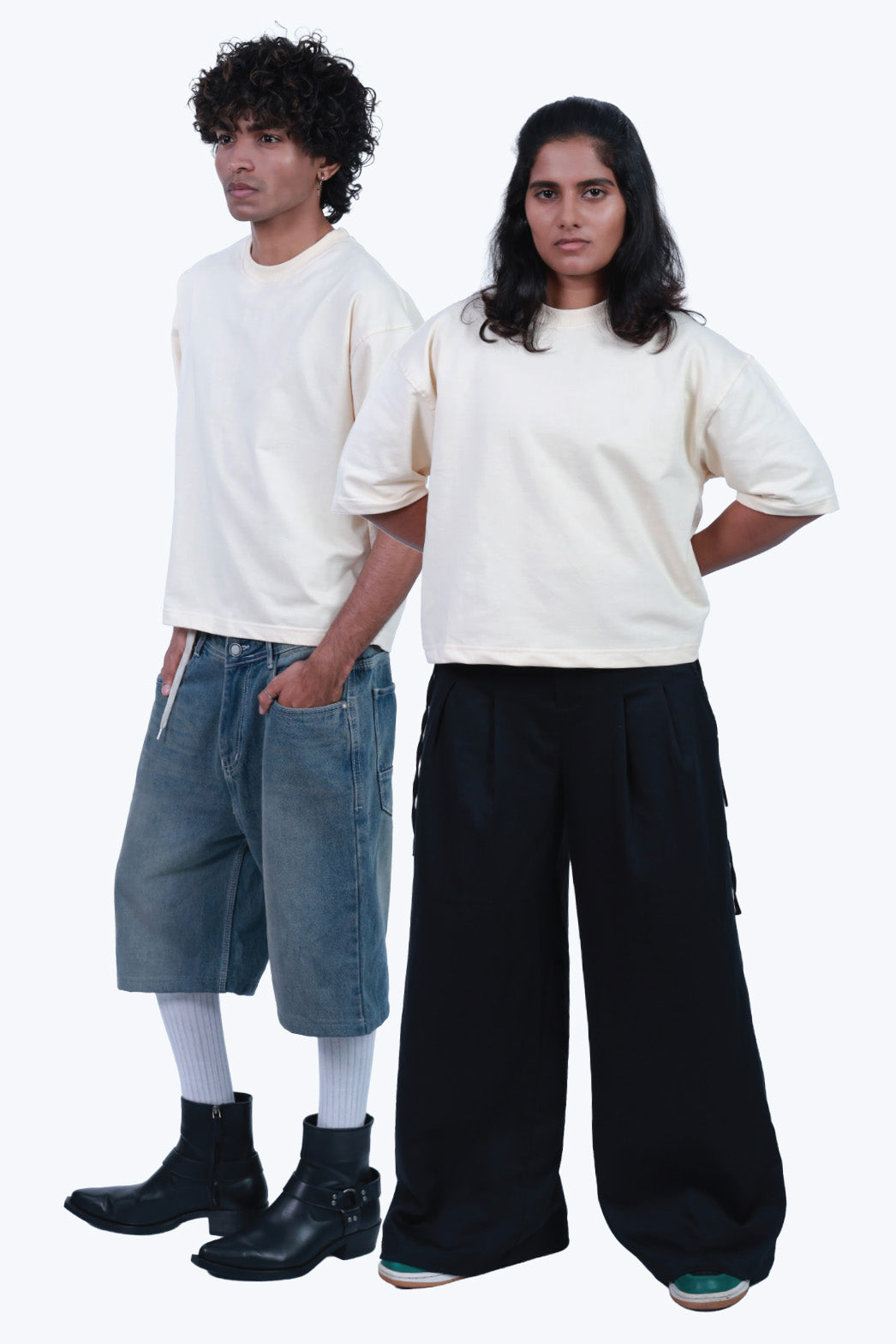 MoonOne Boxy Fit T-Shirt Beige - men women  | Minimal Streetwear India