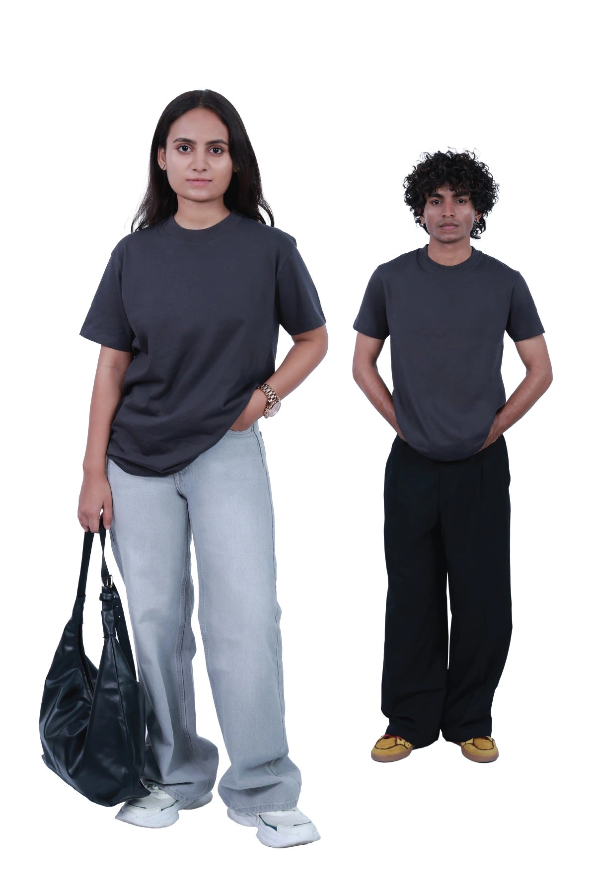 MoonOne Regular Fit T-Shirt Grey - Men's Women's Classic Tee India
